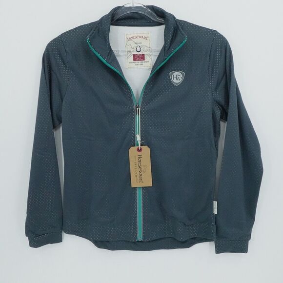 Horseware Ireland‎ Jacket Womens Large Blue Zip Stretchy Equestrian Riding - Picture 1 of 12